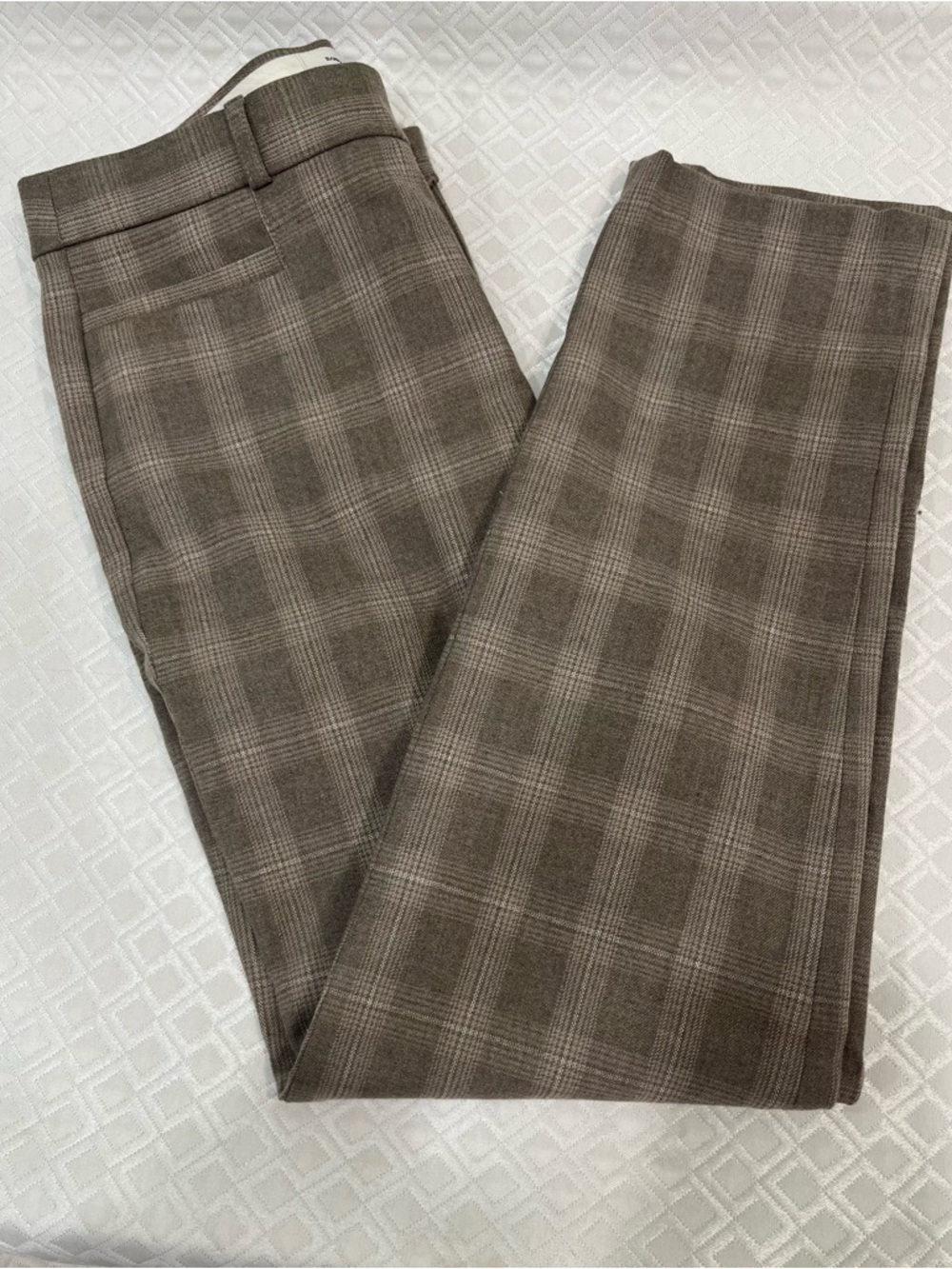 Banana Republic Taupe Plaid Sloan Trousers Dress pants Size 4